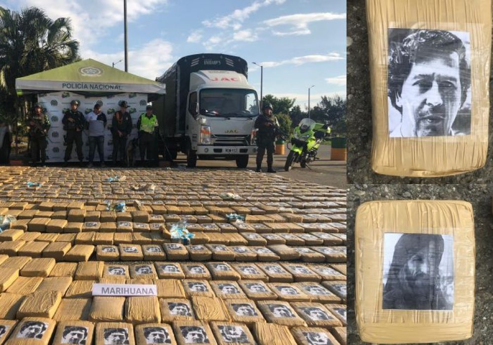 Confiscaron paquetes de cocaína con imagen de Pablo Escobar