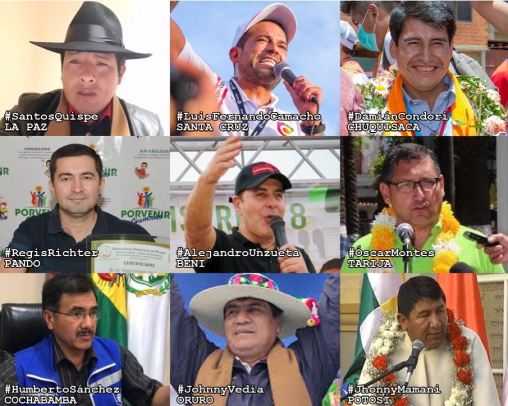 Bolivia reconfigura mapa de poder  con nueve gobernadores electos