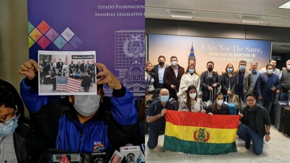 CC acusa al MAS de trucar fotografía en la que aparecen con bandera de EEUU