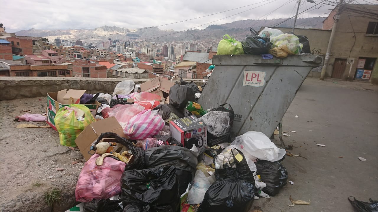 Basura acumulada en La Paz cuando amenaza Covid-19