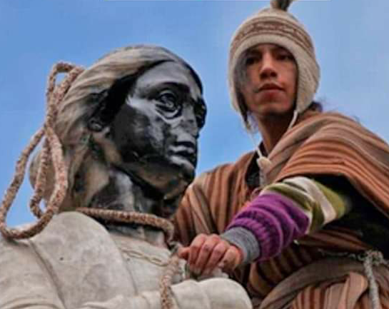 Ministra de Culturas justifica  atentado a estatua de Colón