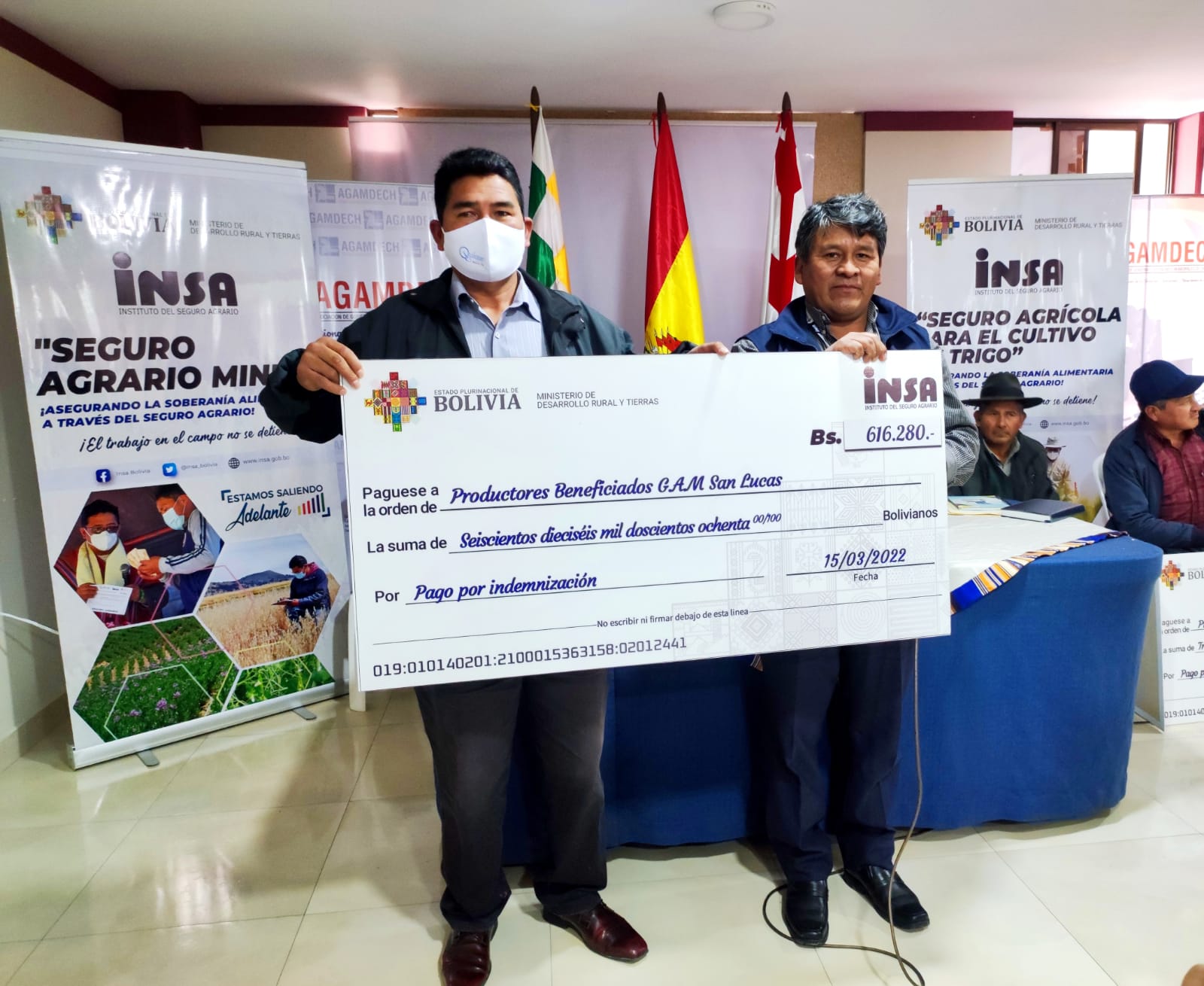 Cuatro municipios rurales de Chuquisaca  son indemnizados con el Seguro Agrario