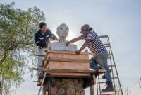 Inician trabajos de restauración de  bustos en Colina de San Sebastián